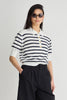 ODA POLO- Cream and Midnight Stripe