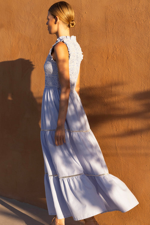 Sleeveless Smocked Maxi