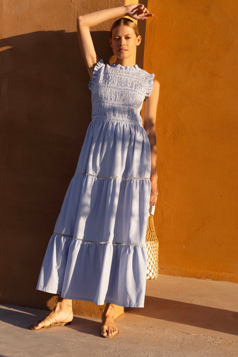 Sleeveless Smocked Maxi
