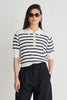 ODA POLO- Cream and Midnight Stripe