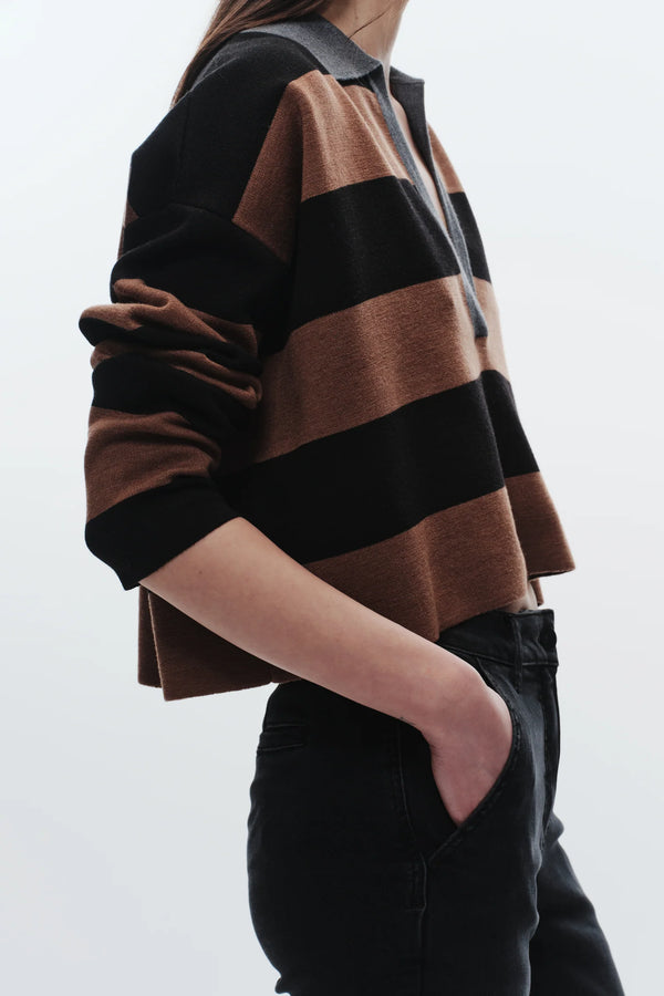 Samira striped knit polo