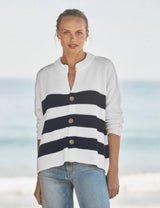 MONTECITO CARDIGAN- NAVY STRIPE