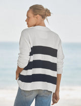 MONTECITO CARDIGAN- NAVY STRIPE