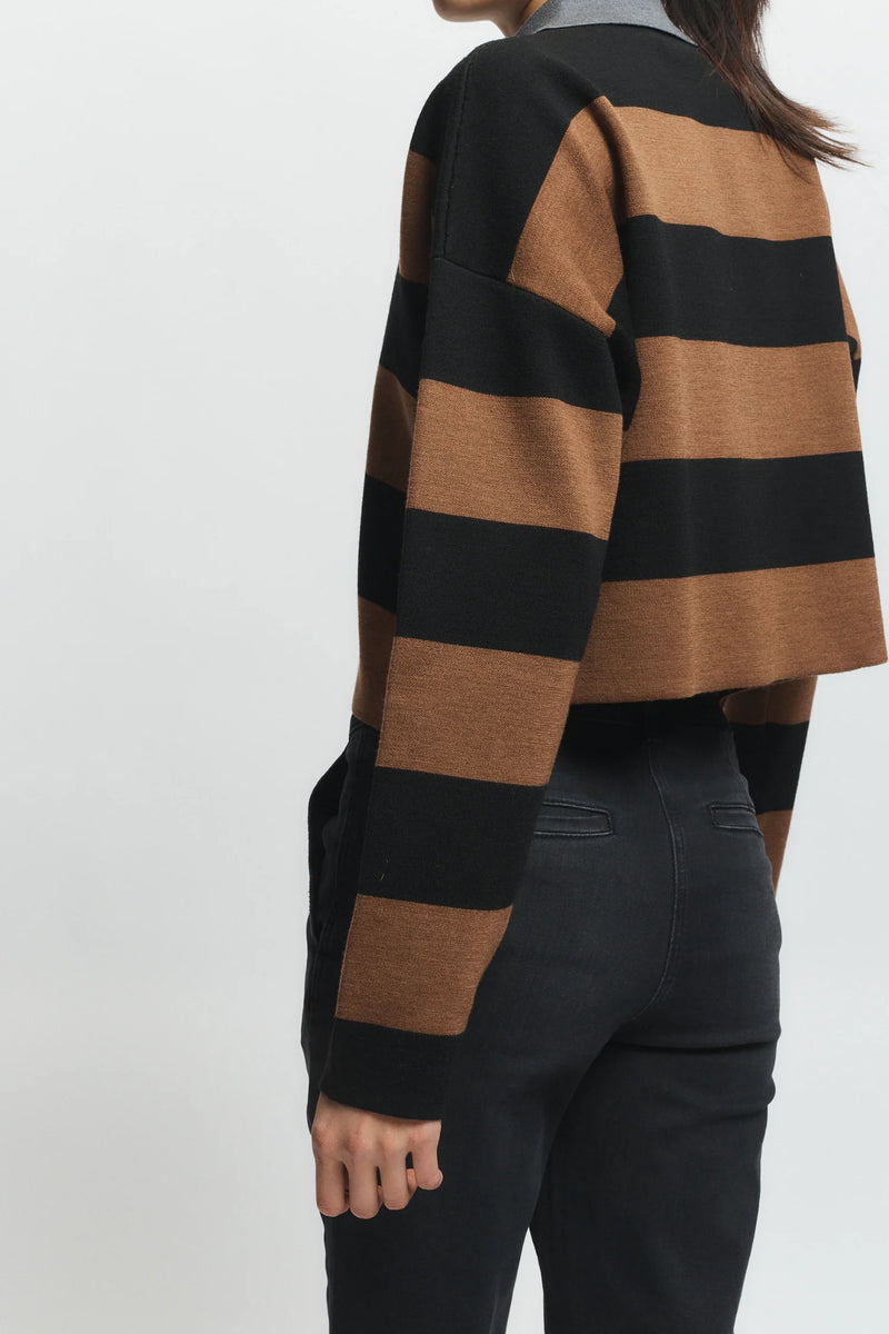 Samira striped knit polo