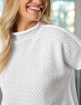 Monterey Pointelle Rolled Funnel Neck Sweater