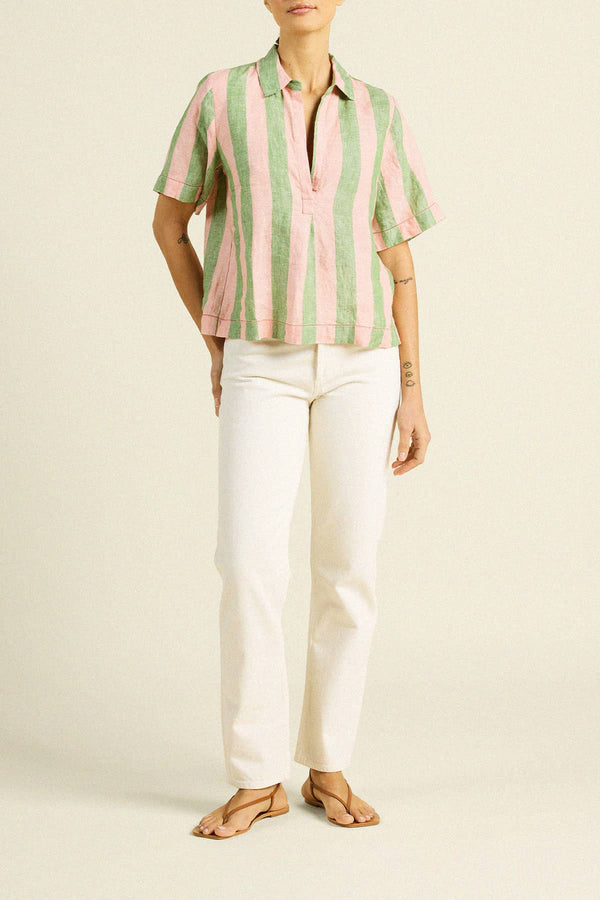 Cora Shirt- Watermelon Stripe