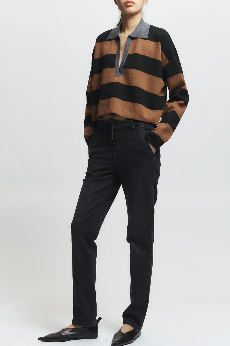Samira striped knit polo