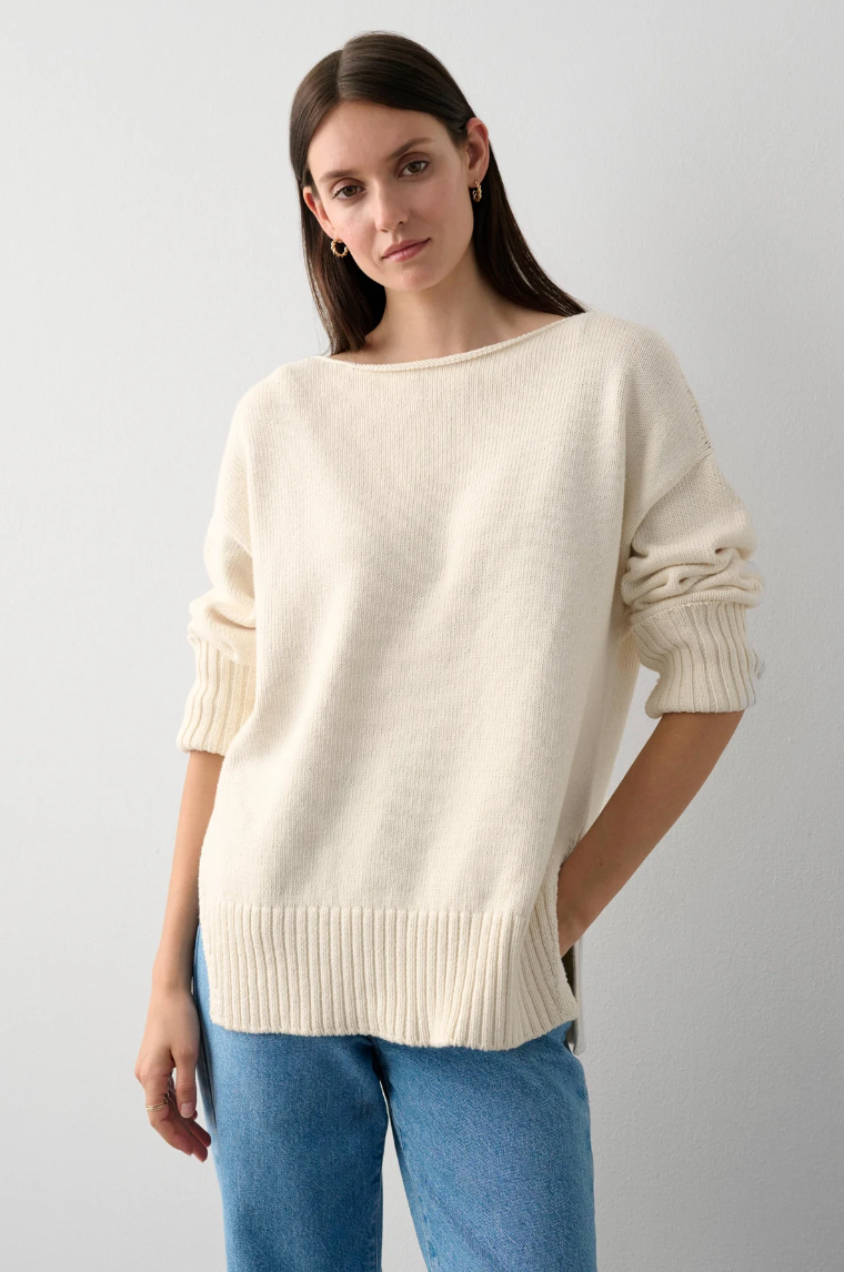 ORGANIC COTTON BOATNECK SWEATER