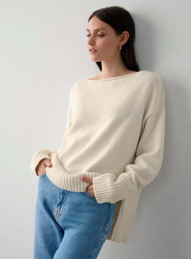 COTTON BOATNECK SWEATER