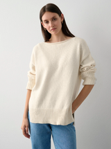 COTTON BOATNECK SWEATER