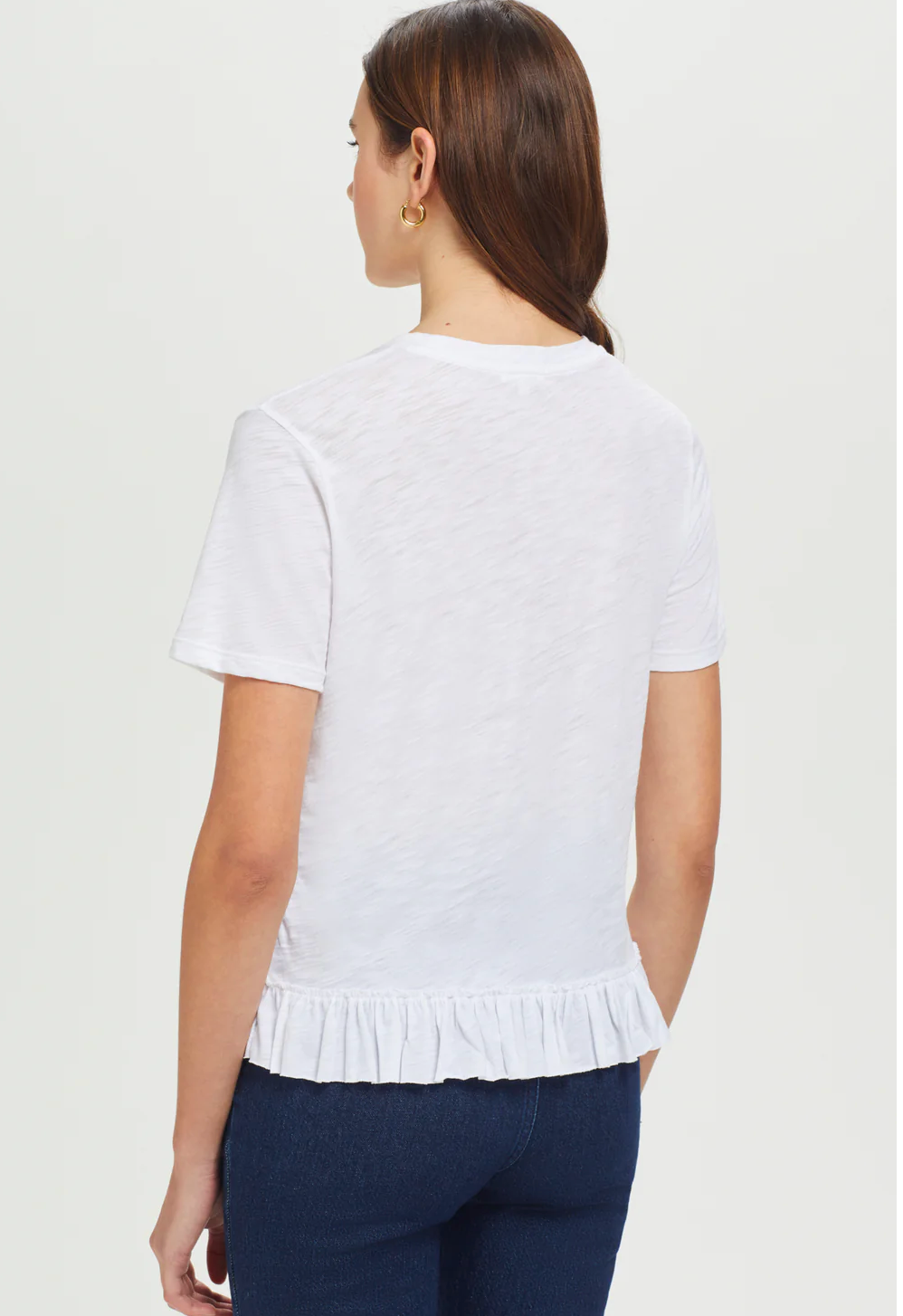 RUFFLE BOTTOM BOXY TEE