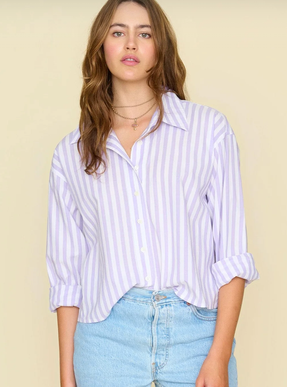 MORGAN SHIRT AMETHYST STRIPE