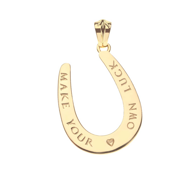 LUCKY STARRY HORSESHOE PENDANT-18" DRAWN LINK CHAIN