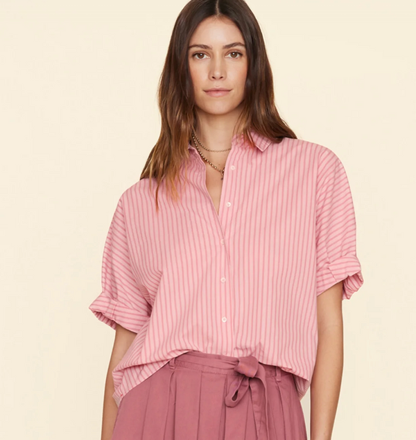 TEDDY SHIRT-CAMEO ROSE STRIPE