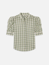 Gillian Top- Jade Plaid