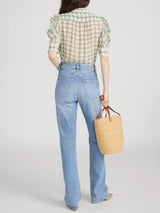 Gillian Top- Jade Plaid