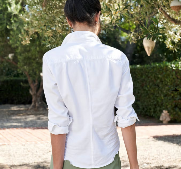 BARRY WOVEN BUTTON UP- White denim