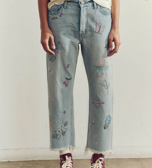 THE EMBROIDERED WAYNE JEAN