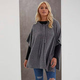 ALEXIS HOODED CAPE GREY OS
